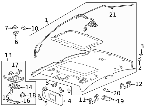 Interior Trim - Roof for 2016 Chevrolet Cruze #9