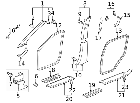 Interior Trim - Pillars for 2007 Honda Ridgeline #0