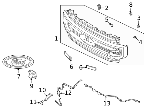 Grille & Components for 2022 Ford F-450 Super Duty #1