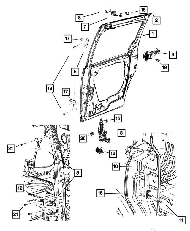 4673926AC - Doors, Door Mirrors and Related Parts: Sliding Door Stabilizer for Mopar Image
