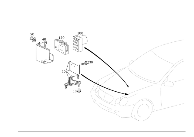 2095453132 - Brakes: Repair Kit, Control Unit for Mercedes-Benz: 180C, C230, C240, C32 AMG, C320, CLK320, CLK500, CLK55 AMG Image image