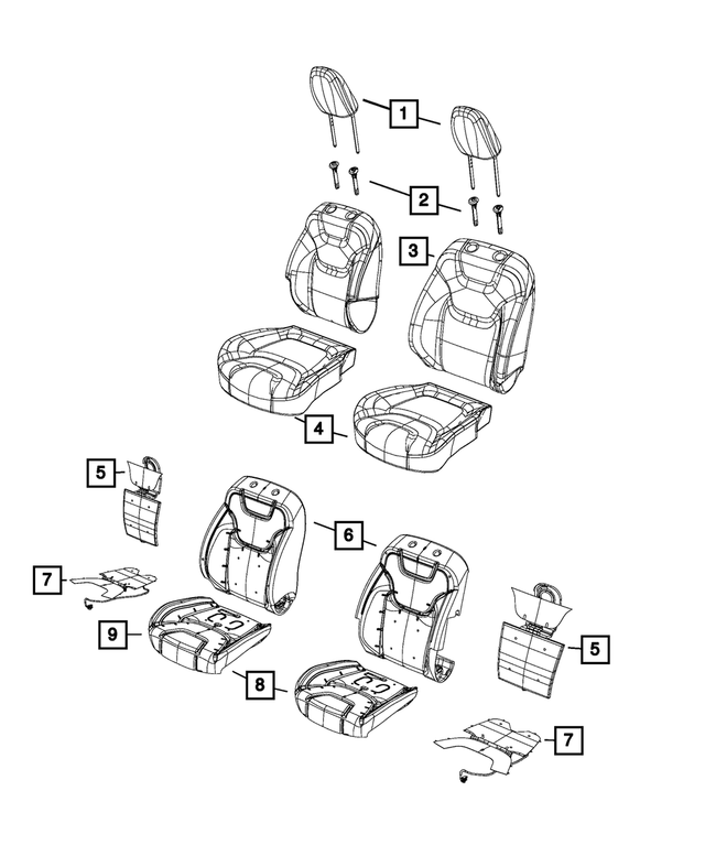 7EH35LA3AA - : Front Seat Back Cover, Left for Mopar Image