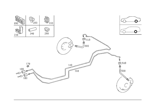 Brake Lines for 1998 Mercedes-Benz E430 #1