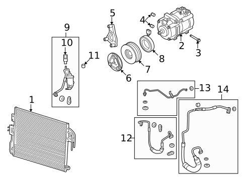 Condenser, Compressor & Lines for 2009 Mazda Tribute #1