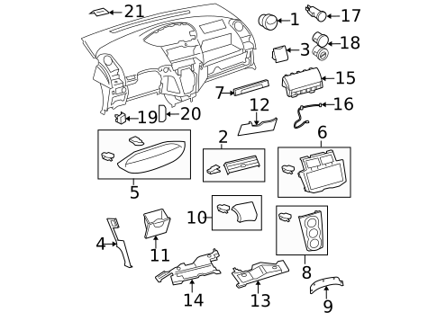 Instrument Panel Components for 2010 Toyota Yaris #1