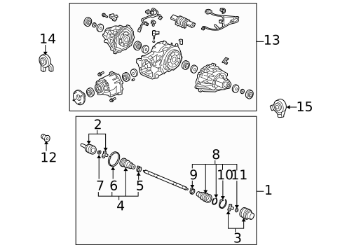 Axle & Differential for 2008 Acura RL #0