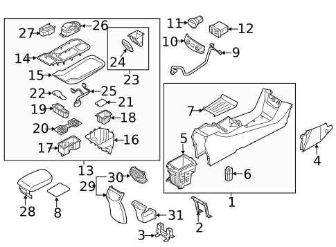 Center Console for 2017 Hyundai Ioniq #0