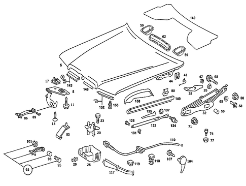 Engine Hood for 1985 Mercedes-Benz 190E #3
