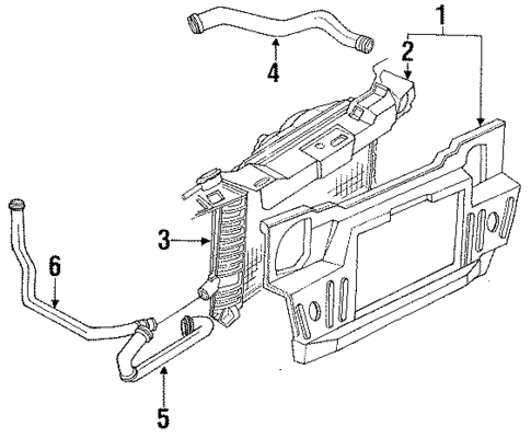 Radiator & Components for 1993 Mercury Topaz #1