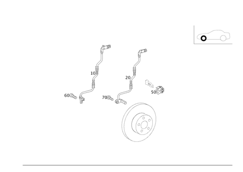 Brake Pad Wear Indicator and Speed Sensor Front Axle for 2008 Mercedes-Benz SLK280 #0