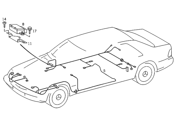 1404408536 - Electrical System: Wiring Harness for Mercedes-Benz: 300SD, 400SE, 400SEL, 500SEC, 500SEL, 600SEL, S420 Image image