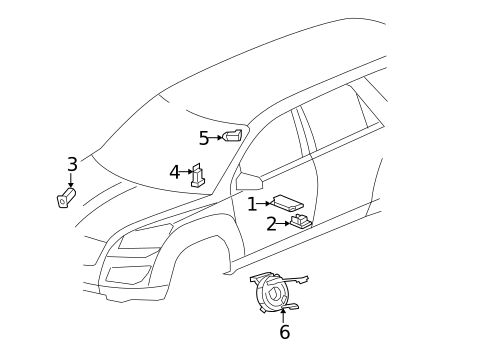 Air Bag Components for 2010 Buick Enclave #1