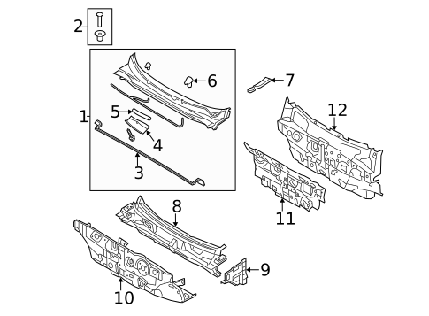 Cowl for 2014 Kia Sorento #0