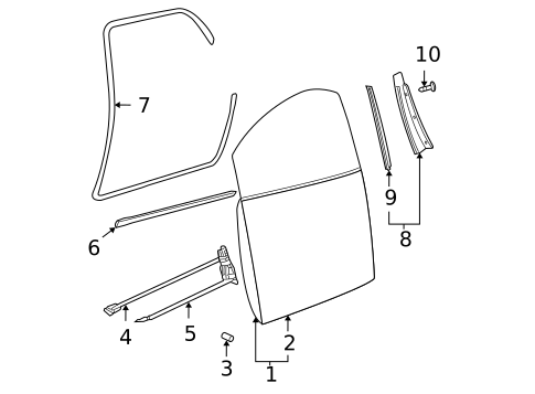 Door & Components for 2000 Volkswagen Beetle #0