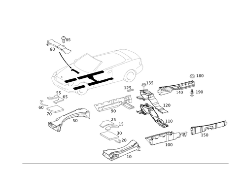 Cable Cover and Cable Ducts for 2009 Mercedes-Benz CLK350 #0