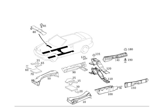 2038200969 - Electrical System: Cable Duct for Mercedes-Benz Image image
