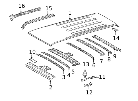 Roof & Components for 2016 Toyota 4Runner #1