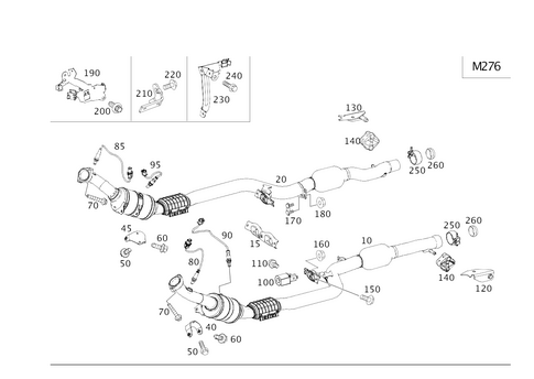 Exhaust System Used on Six-Cylinder Gasoline Vehicles for 2016 Mercedes-Benz S550e #0