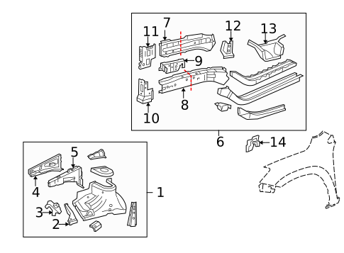 Structural Components & Rails for 2009 Toyota RAV4 #0