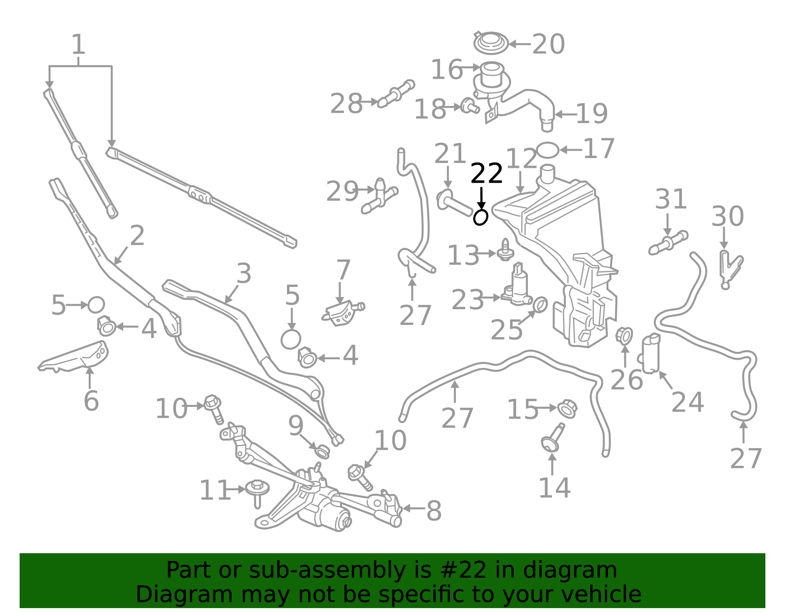 2010-2026 Volvo Washer Fluid Level Sensor Seal 30784332 | TascaParts.com