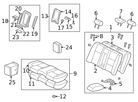 Rear Seat Components for 2001 Lexus IS300 #0