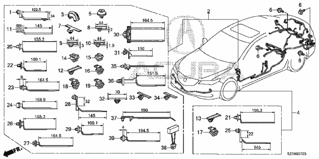 Wire Harness (4) for 2017 Acura TLX #0