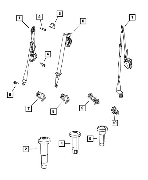 Seat Belts for 2010 Chrysler PT Cruiser #1