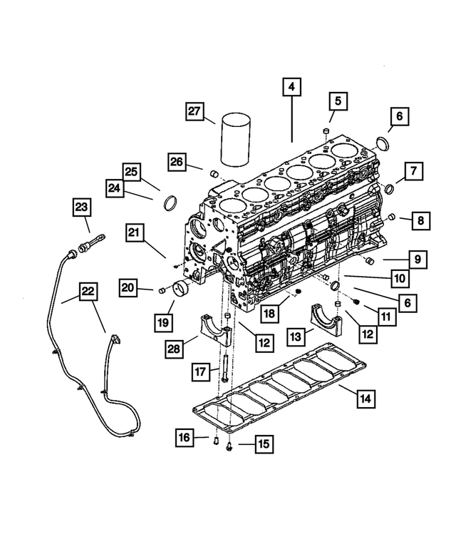R8036067AA - Engine 5.9L Six Cylinder (Diesel): Short Block Engine for Mopar Image image