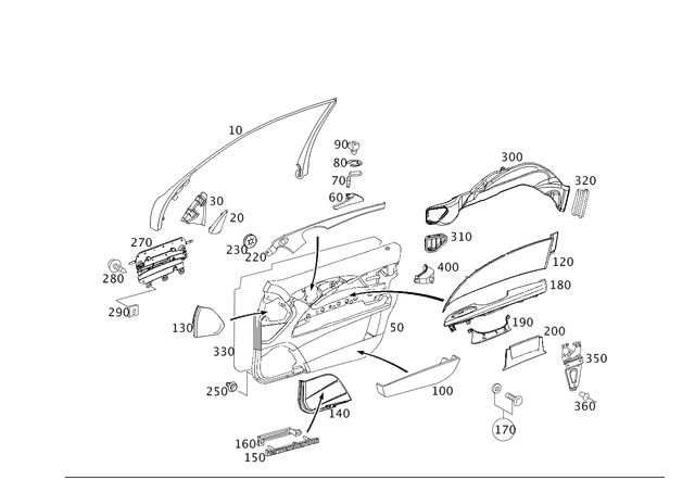 2117207371 - Front Doors: Trim for Mercedes-Benz: E320, E500 Image image