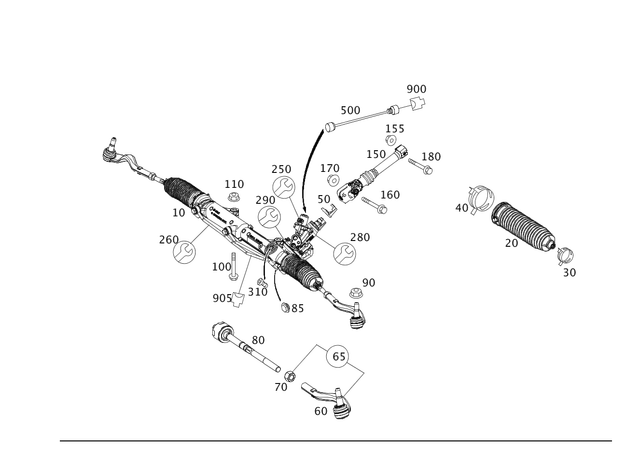 2124600401 - : Steering Gear for Mercedes-Benz Image