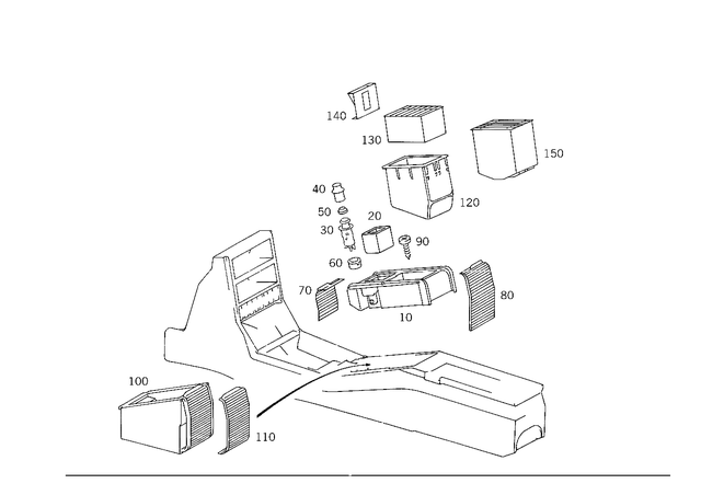 1296800958 - : Beverage Holder for Mercedes-Benz: 600SL, SL320 Image