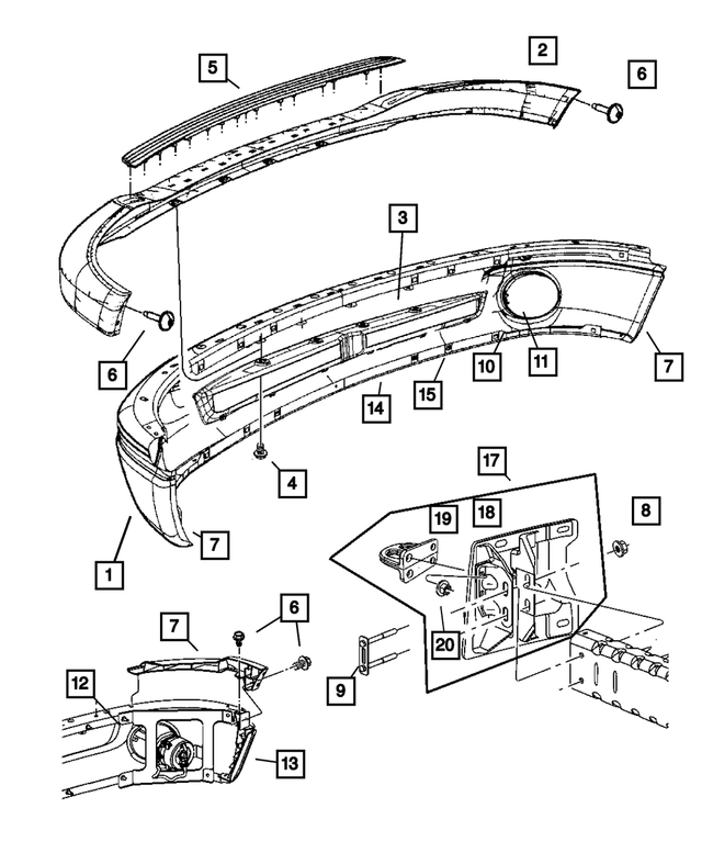 55077314AH - Frames and Bumpers: Bumper Bracket, Right for Mopar Image