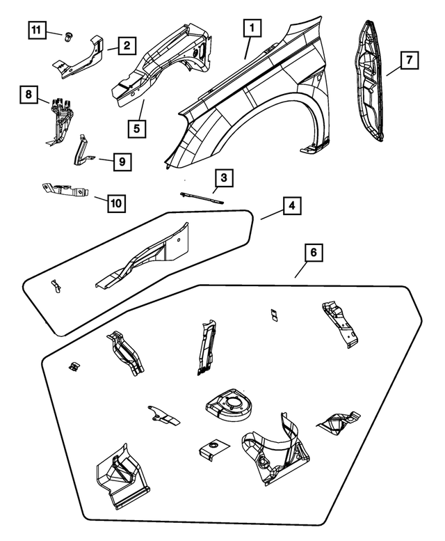 5076510AC - Body Sheet Metal Except Doors: Outer Load Path Beam, Right for Mopar Image