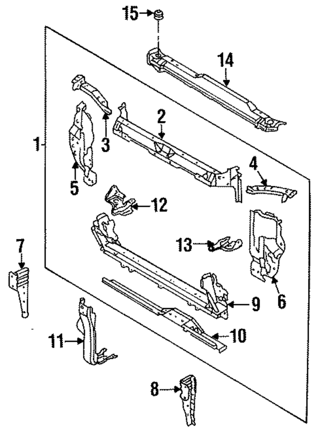 E04053100 - : Radiator Support for Mazda Image