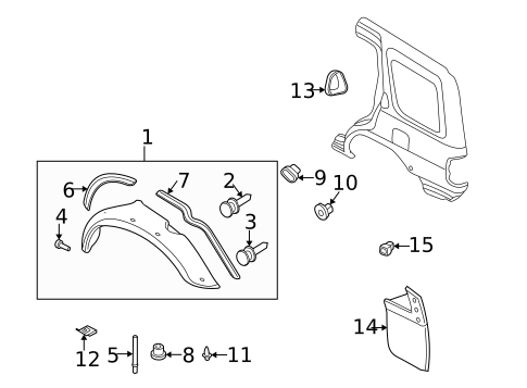 Exterior Trim - Quarter Panel for 2000 INFINITI QX4 #0