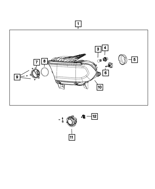 68261183AI - Electrical: Headlamp, Left for Mopar Image image