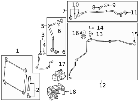 Condenser, Compressor & Lines for 2016 Lexus RX450h #0