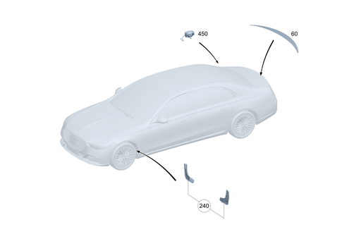 Exterior Detachable Parts for 2021 Mercedes-Benz S580 #0