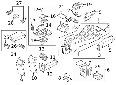 Console for 2017 Hyundai Tucson #0