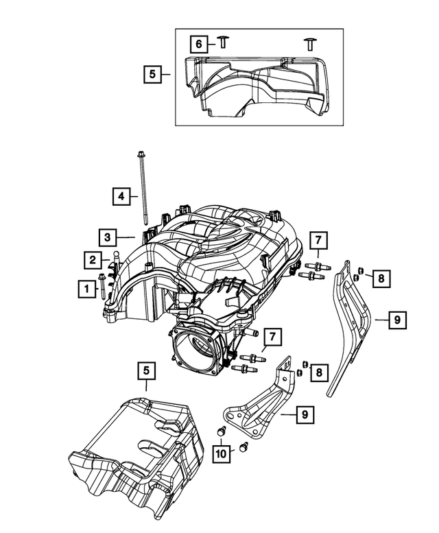4627022AB - 3.6L ESS; Engine: Intake Manifold Bracket, Rear for Mopar Image