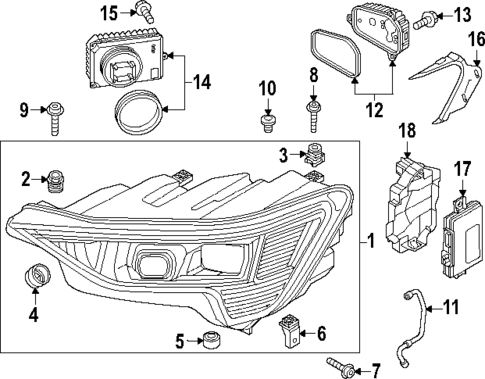 Headlamp Components for 2025 Audi SQ8 e-tron Sportback #0