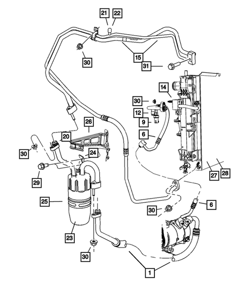 Air Conditioner and Heater Plumbing for 2007 Chrysler Sebring #0