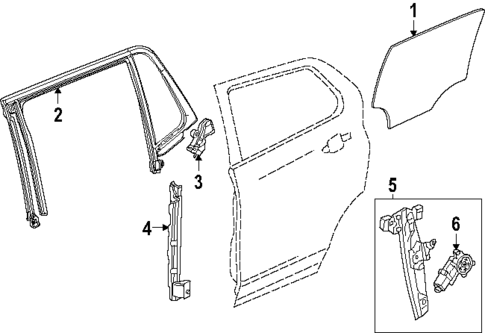 Glass - Rear Door for 2025 Chevrolet Equinox #0