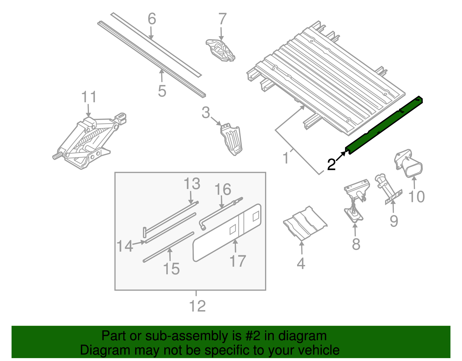 Truck Bed Floor Sill - Nissan (K3690-9CFMA)