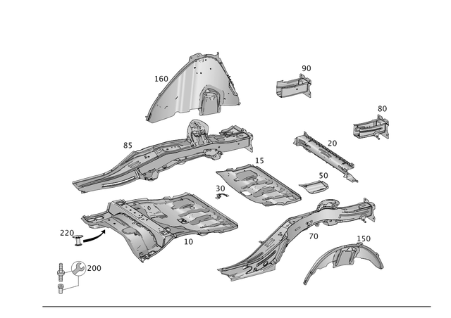 9987221 - Substructure: Cover Cap for Mercedes-Benz: B Electric Drive, B250e, C250, C300, C350, C63 AMG, CLA250, CLS400, CLS450, CLS53 AMG, CLS550, CLS63 AMG, CLS63 AMG S, E250, E350, E400, E450, E53 AMG, E550, E63 AMG, E63 AMG S, GL350, GL450, GL550, GL63 AMG, GLA250, GLE300d, GLE350, GLE400, GLE43 AMG, GLE450 AMG, GLE550e, GLE63 AMG, GLE63 AMG S, GLK250, GLK350, GLS350d, GLS450, GLS550, GLS63 AMG, Maybach S550, Maybach S560, Maybach S600, Maybach S650, ML250, ML350, ML400, ML550, ML63 AMG, R350, S450, S550, S550e, S560, S600, S63 AMG, S65 AMG Image image