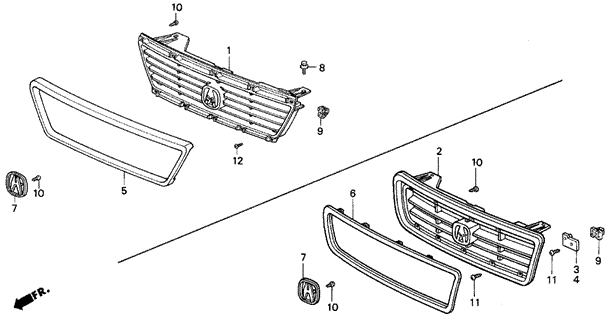 Front Grille for 1992 Acura Vigor #0