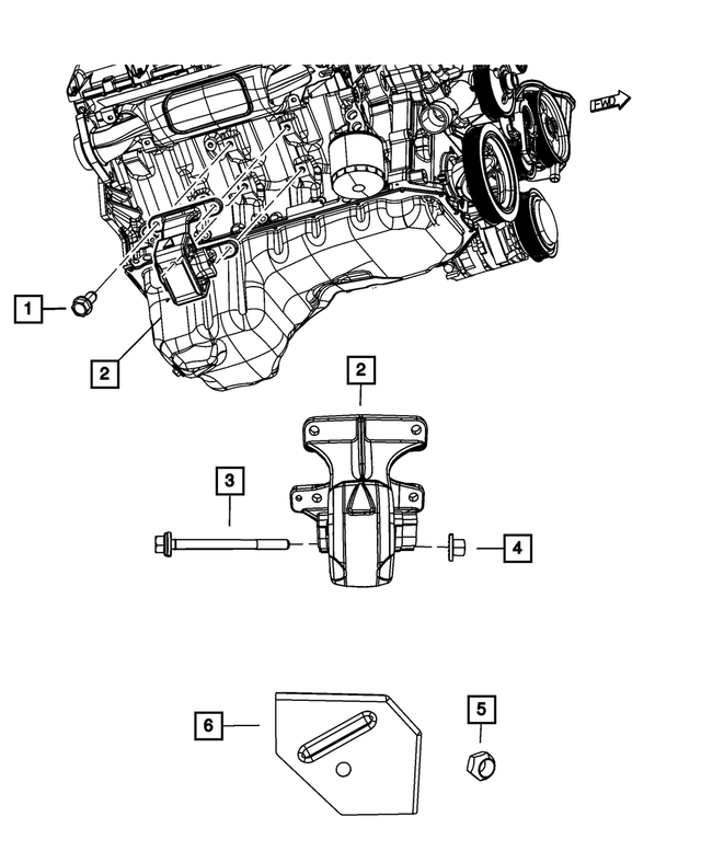6101688 - 5.7L HEMI Gas; Engine: Hex Lock Nut, Mounting for Mopar Image image