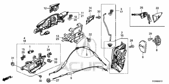 Front Door Locks - Outer Handle for 2015 Acura RLX #0