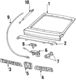 87301671030 - Body: Nameplate for Honda: Accord, Civic, Prelude Image