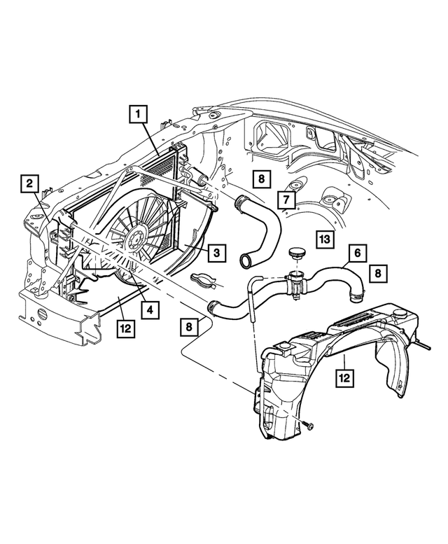 52028816AC - Cooling: Engine Cooling Radiator for Mopar Image